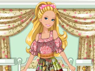 Play Barbie's Patchwork Peasant Dress