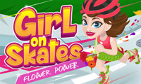 アジリティゲーム【Girl on Skates Flower Power】ゲームのサムネイル画像