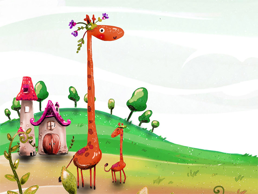 Play Cartoon Giraffe Puzzle