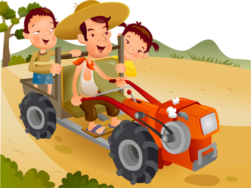 Play Cartoon Tractor Puzzle