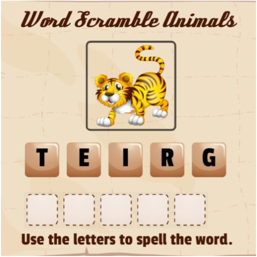 【Word Scramble Animals】ゲームをプレイする