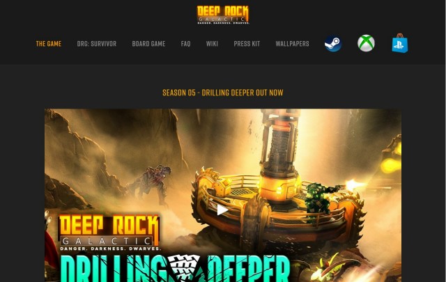 シューティング、アクションゲーム『Deep Rock Galactic』海外公式サイトにおいて壁紙が公開中